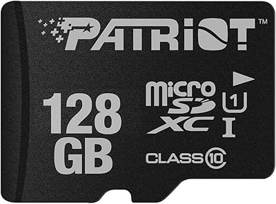 Carte mémoire flash micro sd série patriot memory lx, noire, 128 go, carte
