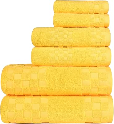 Serviettes de bain en coton doux dia oji 6 pièces, serviettes familiales 100%