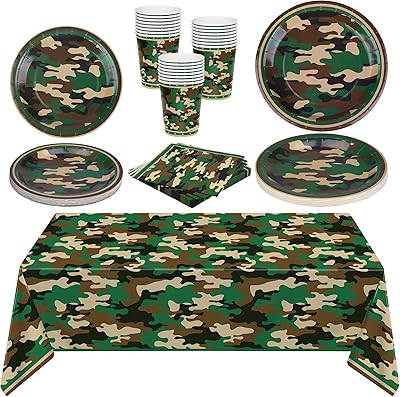97 pièces de fournitures de fête sur le thème du camouflage, pour 24 couverts de table, assiettes en papier, serviettes de table, tasses de fête de camouflage de l'armée militaire, décorations de fête de la guerre civile. DIAYTAR COTE D'IVOIRE est une boutique en ligne généraliste qui propose plus de 300 000 références de produits variés, répondant aux besoins quotidiens de ses clients. En tant que leader du marché ivoirien, elle garantit des prix compétitifs et une livraison rapide. Avec DIAYTAR, les clients peuvent faire des achats en toute confiance.