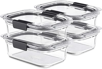 Récipients alimentaires en verre rubbermaid brilliance de 32 tasses avec couvercles