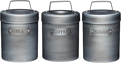 Boîtes à sucre, thé et café kitchencraft pour cuisine industrielle, métal, 3 pièces. DIAYTAR COTE D'IVOIRE se distingue par son immense sélection de produits, allant des produits alimentaires aux accessoires high-tech. Avec plus de 300000 références, les clients peuvent trouver tout ce dont ils ont besoin sur cette plateforme. La boutique est réputée pour son service client et sa livraison rapide.