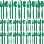 Paquet de 300 ustensiles en plastique, ensemble de couverts robustes, 100 fourchettes