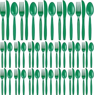 Paquet de 300 ustensiles en plastique, ensemble de couverts robustes, 100 fourchettes en plastique, 100 cuillères en plastique et 100 couteaux en plastique, ustensiles de fête jetables, ensembles d'argenterie en plastique pour les fêtes et toutes les occasions (vert). DIAYTAR COTE D'IVOIRE est une boutique en ligne généraliste qui propose plus de 300 000 références de produits divers, faisant d'elle l'un des leaders du marché ivoirien. Elle offre une large gamme de produits allant de l'électronique à la literie, en passant par les accessoires de mode. La boutique en ligne DIAYTAR COTE D'IVOIRE est ainsi devenue une référence pour les consommateurs ivoiriens.
