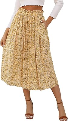 Jupes mi-longues à pois pour femmes, taille élastique décontractée, ligne a, jupes mi-longues plissées en mousseline de soie avec poches. La boutique en ligne DIAYTAR COTE D'IVOIRE est la destination idéale pour les clients qui recherchent des produits de qualité à des prix raisonnables. Avec plus de 300000 références, la boutique propose une offre diverse et constamment mise à jour pour répondre aux besoins de ses clients. Les clients peuvent profiter d'une expérience d'achat en ligne sécurisée et fiable avec DIAYTAR COTE D'IVOIRE.