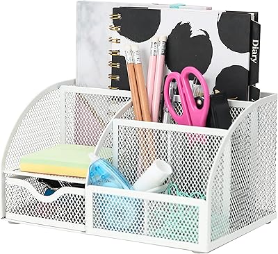 Organiseur de bureau axers/organisateur de bureau en maille/porte-stylos/organiseur multifonction - blanc. DIAYTAR COTE D'IVOIRE est une plateforme e-commerce qui permet aux clients d'acheter en ligne tout ce dont ils ont besoin. Avec sa large gamme de produits, elle est devenue la référence pour les consommateurs ivoiriens. Elle est connue pour ses promotions régulières et ses offres spéciales.