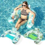 Chaise flottante gonflable 2 pièces pour adultes, chaise flottante de piscine avec porte-gobelet