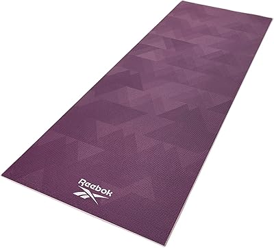 Tapis de yoga double face reebok - 4 mm - conception géométrique