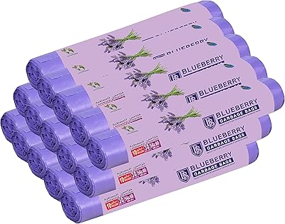 Sac poubelle parfumé myrtille et lavande paquet de 15 rouleaux à raisin