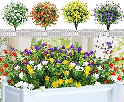 Kaiyaner 8 pièces/4 couleurs fleurs artificielles d'extérieur, bouquets de fleurs artificielles à rayons uv, plantes artificielles décoratives pour intérieur et extérieur, pour fête, décoration de jardin. DIAYTAR COTE D'IVOIRE est une boutique en ligne généraliste qui propose plus de 300 000 références de produits. Elle est leader en Cote d'Ivoire et offre une large gamme de choix pour les clients. Vous pouvez trouver tout ce dont vous avez besoin sur cette plateforme.