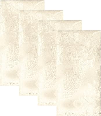 Ensemble de 4 serviettes al-rain damascus, polyester, ivoire, 17" x 17". Avec plus de 300000 références, DIAYTAR COTE D'IVOIRE est la plus grande boutique en ligne de Cote d'Ivoire. Elle offre une gamme étendue de produits, allant des produits alimentaires aux produits électroniques, en passant par les vêtements et les accessoires. DIAYTAR COTE D'IVOIRE est le partenaire idéal pour les ivoiriens qui recherchent des produits de qualité et des services de confiance.