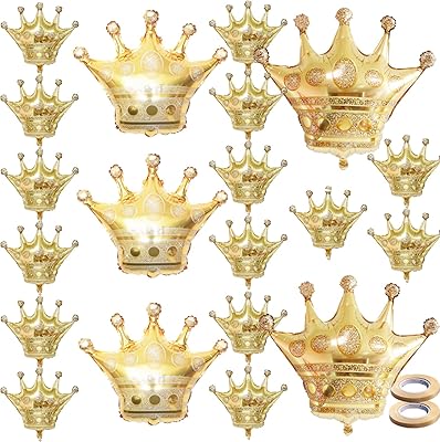 20 pièces ballons couronne dorée pour mariage, baby shower, halloween, noël, anniversaire