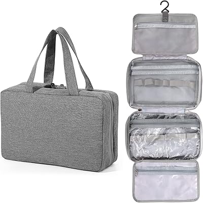 Trousse de voyage à suspendre, grande trousse de maquillage pour femme, 4 compartiments