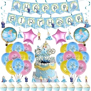 Fournitures de fête d'anniversaire cendrillon décorations comprenant des ballons une bannière décoration gâteau et tourbillons. La boutique en ligne DIAYTAR COTE D'IVOIRE se distingue par sa facilité d'utilisation et sa naviguation intuitive. Les clients peuvent facilement trouver les produits qu'ils recherchent grâce à la fonction de recherche et aux catégories de produits bien organisées. La boutique propose également des services de paiement sécurisés pour une transaction en toute confiance.