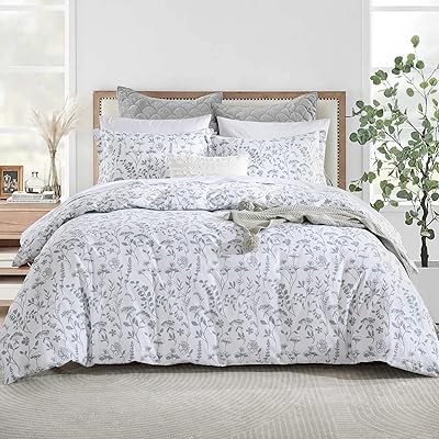 Cozydh housse de couette queen size - ensemble de housse de couette 100 % coton, 400 fils au pouce carré, ensemble de literie d'été léger gris feuilles florales botaniques 3 pièces avec fermeture à glissière 8 attaches (90\. DIAYTAR COTE D'IVOIRE se positionne comme une référence incontournable pour les achats en ligne en Côte d'Ivoire, offrant une expérience de shopping fluide et sécurisée. Sa gamme étendue de produits, allant des dernières tendances de la mode aux produits high-tech, fait de DIAYTAR COTE D'IVOIRE la destination idéale pour les clients à la recherche d'une boutique en ligne fiable et complète.
