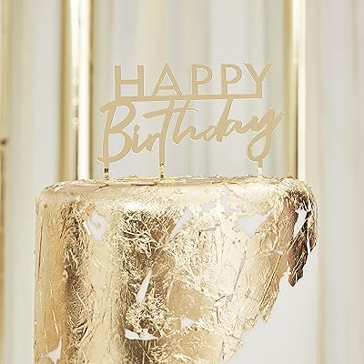 Ginger ray gold acrylique "joyeux anniversaire" décoration de gâteau de fête