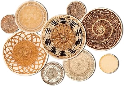 9 pièces autocollants muraux ronds amovibles modernes pour panier boho pour chambre à