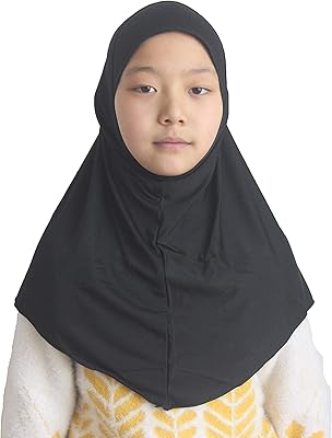 Foulard de beauté modiste pour filles musulmanes couleur unie adapté aux 6-11