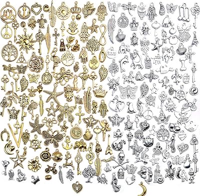 Ensemble de pendentifs antiques bruna grande, 200 pièces de pendentifs en alliage tibétain