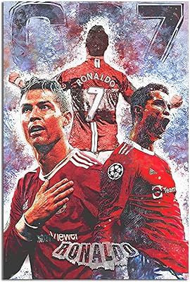 Affiche murale sur toile de l'athlète star du football cr7 cristiano ronaldo, art