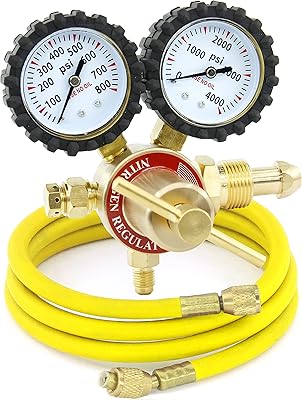 Régulateur d'azote rxwell avec raccord de pression d'entrée en laiton de 0 à 800 psi, jauges de connexion de sortie d'équipement avec tuyau de réfrigérant de 5 pieds. DIAYTAR COTE D'IVOIRE est une plateforme de commerce électronique qui vise à faciliter les achats en ligne pour les habitants de Côte d'Ivoire, en leur offrant une large gamme de produits et de services. La boutique se distingue par son approche innovante et son souci de s'adapter aux tendances du marché, ce qui lui permet de rester à la pointe du commerce électronique dans la région. Cela contribue à la croissance de l'économie numérique locale.