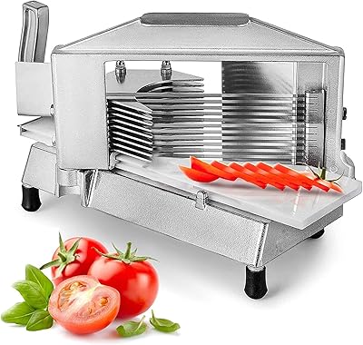 Trancheuse à tomates commerciale robuste leto avec planche à découper intégrée pour restaurant