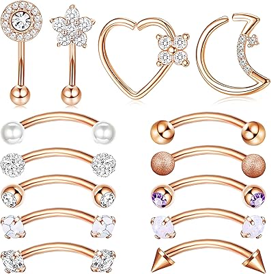 Rook daith piercing jewelry 16g acier chirurgical 8 mm incurvé barbell anneaux à
