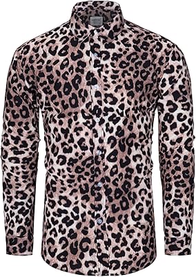 Chemises formelles décontractées boutonnées à manches longues et imprimé floral pour hommes 100
