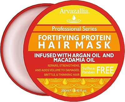 Masque capillaire et après-shampoing arvazalia protein boost à l'huile d'argan et à l'huile