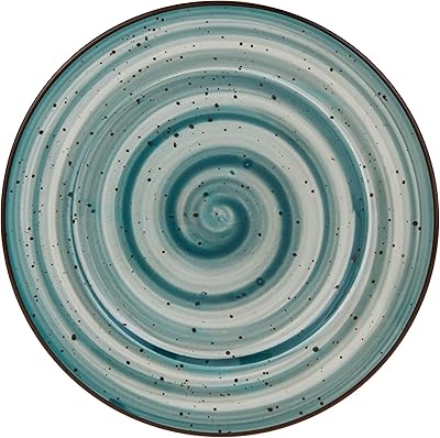 Assiette plate en porcelaine émaillée colorée borselita, taille 6 pouces, vert