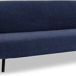 Housse de futon extensible am ​​en polyester et élasthanne sans accoudoirs (3 places)