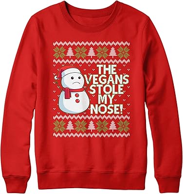 Pull de noël végétalien bonhomme de neige, drôle et unique les végétaliens ont