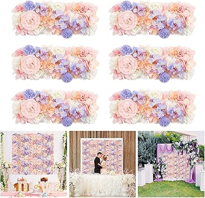 You art lines 6 morceaux de panneaux muraux de fleurs artificielles, taille 20
