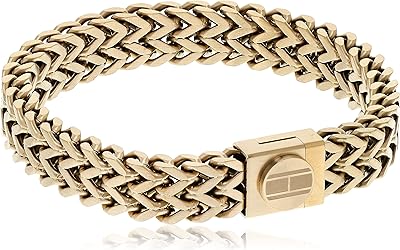 Bracelet en acier inoxydable tommy hilfiger pour homme - or, taille unique