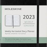 Agenda hebdomadaire horizontal moleskine classic 12 mois 2023 couverture souple pochette