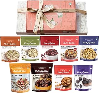 Coffret cadeau nutty gritties diwali avec mélange de fruits secs et de noix