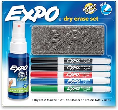 Exo 80675 exo ensemble effaçable à sec à faible odeur, pointe fine, couleurs assorties, 7 pièces avec nettoyant. DIAYTAR COTE D'IVOIRE est une boutique en ligne généraliste proposant plus de 300000 références, faisant d'elle la boutique leader en Cote d'Ivoire. Elle offre une large gamme de produits pour répondre à tous les besoins de ses clients. Avec sa sélection immense, vous trouverez tout ce dont vous avez besoin chez DIAYTAR.