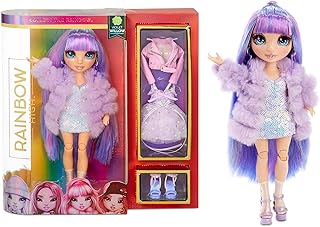 Poupée mannequin rainbow surprise rainbow high violette - poupée mannequin violette avec 2