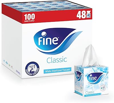 Mouchoirs fins classiques - 48 boîtes, 100 mouchoirs double épaisseur