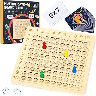 Jeu de société de multiplication mathématique montessori en bois, jeux de société éducatifs