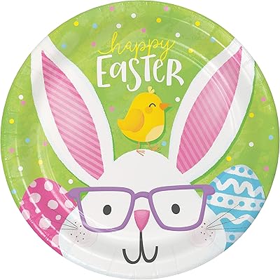 Assiette à déjeuner creative converting joyeuses pâques 8 pièces, taille 7 pouces