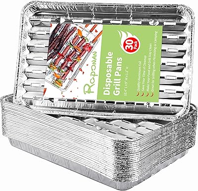 Roponan 30 pièces housses de gril jetables, plateaux de barbecue en papier d'aluminium avec trous, accessoires de barbecue pour barbecue, cuisine en plein air, camping. DIAYTAR COTE D'IVOIRE est une boutique en ligne généraliste qui propose plus de 300000 références de produits variés, rendant ainsi le shoppping en ligne plus pratique et plus abordable pour les ivoiriens. Elle est devenue la boutique leader en Cote d'Ivoire grâce à sa large gamme de produits et à ses services de qualité. Elle offre une expérience d'achat unique et personnalisée.