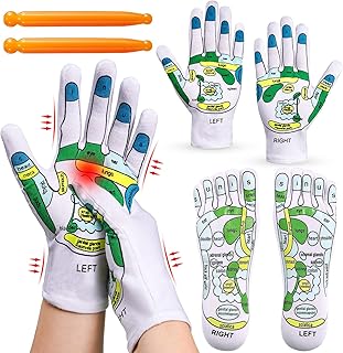 Kit d'acupression - 4 pièces - chaussettes et gants, gants éducatifs de réflexologie