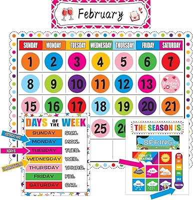 Tableau d'affichage de calendrier coloré, calendrier des saisons et météo, décorations de salle de classe avec saisons, météo, jours de la semaine, décorations de rentrée scolaire. Avec une gamme de produits très variée, DIAYTAR COTE D'IVOIRE est la boutique en ligne idéale pour faire vos achats en toute commodité. Nous mettons à votre disposition plus de 300 000 références de haute qualité. Notre objectif est de vous offrir la meilleure expérience d'achat en ligne.