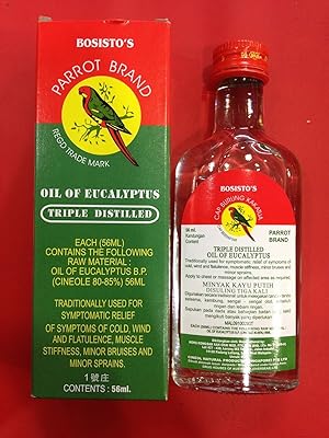 Huile d'eucalyptus triple distillée de marque parrot 56 ml pour usage externe uniquement