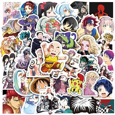 100 autocollants mignons en vinyle de dessin animé pour bouteille d'eau, ordinateur portable