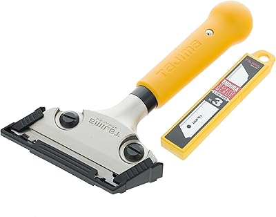 Grattoir à lame réversible tajima scrap rite scrl200, argent/jaune
