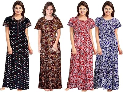Chemise de nuit imprimée en coton pour femme, lot de 4 - taille unique. DIAYTAR COTE D'IVOIRE est une boutique en ligne généraliste qui propose plus de 300 000 références de produits. Elle est devenue la boutique leader en Côte d'Ivoire en raison de sa large gamme de produits et de sa qualité de service. Elle offre une expérience d'achat en ligne pratique et sécurisée.