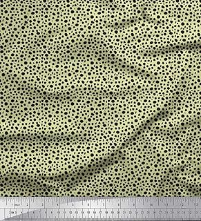 Tissu crêpe en polyester doux et doux, imprimé à pois inégaux, 1 mètre