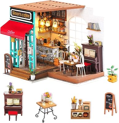 Kit de modèle de mini maison en bois rolife avec meubles et accessoires