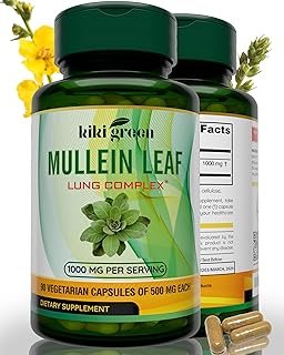 Capsules d'herbes de feuilles de molène verte - 1000 mg pour le nettoyage